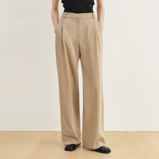 시티브리즈 여성용 링클 프리 베이직 원 턱 와이드 히든 밴딩 슬랙스 CTG3PT02