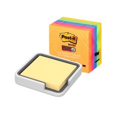 3M Post-it 便利貼盒+強力黏貼便利貼組, 白色（持有人），里約熱內盧 654-5SSUC（便利貼）, 1套