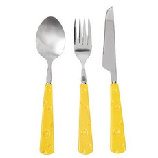 inbloom 起司餐具組 - 黃切達, 1套, 黃色, 湯匙, 叉子, 餐刀