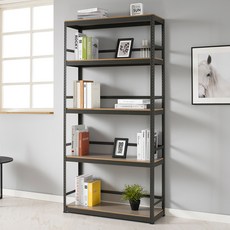 트레벨 리브로 높이조절 철제 책장 선반, 다크그레이, 5단