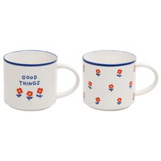 Dailylike 馬克杯 2件組, 1套, 01復古花