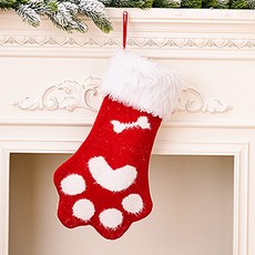 可愛度MAX 骨頭腳掌 聖誕禮物袋, 紅色, 1個