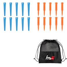 NAYASTYLE 塑膠高爾夫長Tee 10入 + 塑膠高爾夫長Tee 10入 + 收納袋套組 GFYp-185-2 + 177-5PU, 混色