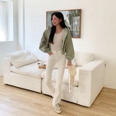 시크블랙 여성용 업더힐 쫀쫀 코튼 부츠컷 팬츠 cppt11012k2a