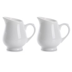 KITCHENCHOIS 陶瓷糖漿奶盅, 2個, 白色