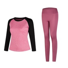 女款瑜伽長袖T恤+內搭褲組