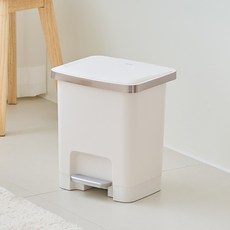 EKO 심플 큐빅 페달 휴지통 15L, 화이트