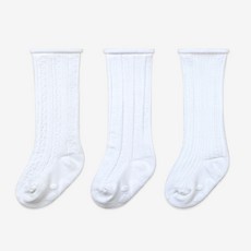 하이베이비키즈 아동용 밤부 패턴 돌돌이니삭스 3족 세트