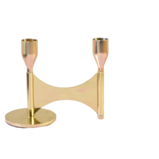 Merrigild 燭台蠟燭金屬雙底座, 金色