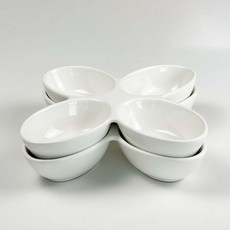 Paulus Simple 花朵造型四格盤, 2個, 白色