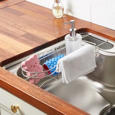 FIRSTLIVING 水槽滑動食物箱收納架, 銀, 1個