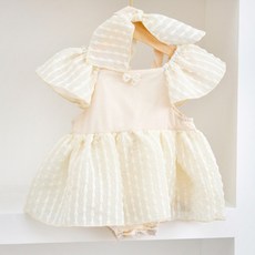 JOY MULTI 孩童雪紡包屁連身裙+蝴蝶結髮帶套裝