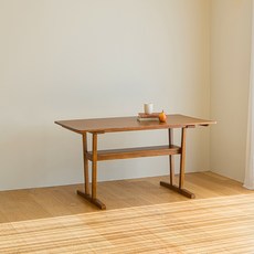 레트로하우스 미네 원목 식탁 1400 방문설치, Walnut, 4인용