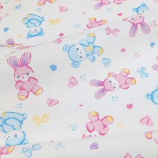 르우홈 20수 면 패브릭 애착인형 원단, 화이트, 1개