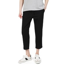 다꾸앙 남성용 통기성 여름 소셜 린넨 스판 와이드 9부 밴딩바지 D04N6_pc2699