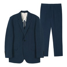 듀아크 남성용 빅사이즈 여름용 포멀 린넨 수트 세트