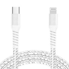 요이치 C타입-8핀 아이폰 18W 라이트닝 PD 고속 충전 케이블, 2m, 실버, 1개