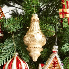 Modern House Objet Ornament 金色蕾絲水滴掛飾, 1個, 混合色, 7.5 x 15 cm