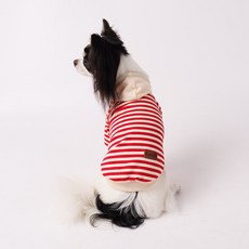 DING DONG PET 寵物條紋連帽T恤, 紅色