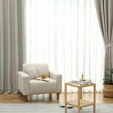 tacca tacca Bern 頂級緹花遮光窗簾 2入, 米色