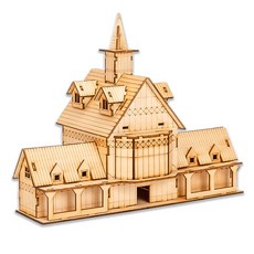 Cohimo diy 木製組裝袖珍小屋 3W280, 城堡木屋, 1個