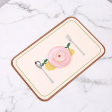 북유럽 고급 테이블 사각 매트, 오렌지, 1개, 1인(45 x 30 cm)