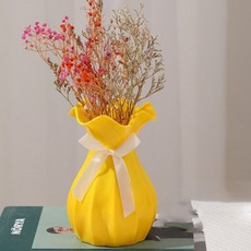 北歐風格桌上裝飾花瓶, 黃色