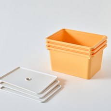 브리다 국내 제조 컬러 다용도 정리 수납박스, 옐로우, 3개