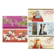 From&To 韓服與花朵傳統零用錢信封 FB205-456 FB208-45 5款組, 混色, 1套