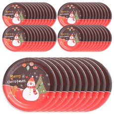 PARTYHAE 聖誕派對盤 雪人 18cm, 10個, 5個