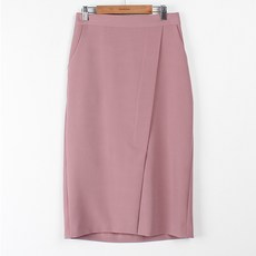 빼빼 여성용 뒷밴딩 사선트임 H라인 스판 미디 스커트