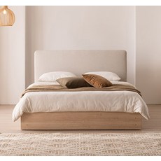 삼익가구 빌라드 패브릭 호텔 수납침대 프레임 단품 방문설치, 내추럴 오크