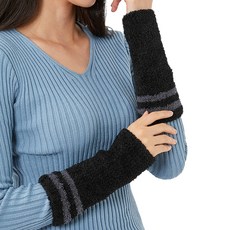 LUMASS JECO Line 超細纖維暖手手臂套, 黑色, 2套