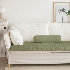 엘레나하임 에브리데이 원통 쿠션커버 + 솜 세트, 연카키