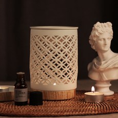 ARONICA 陶瓷香薰精油爐, 1個, 白色(燃油燈),隨機發貨(底座)