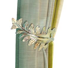 Edenstole 鋼製復古葉子設計窗簾掛鉤, 銀色, 1個