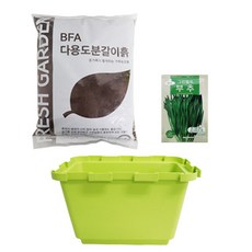 프레시가든 다용도 분갈이 흙 5.5L + 퍼즐 화분 + 씨앗 텃밭 가꾸기 세트, 부추, 프레시가든 다용도 분갈이 흙 5.5L + 퍼즐 화분 + 씨앗(부추), 1세트