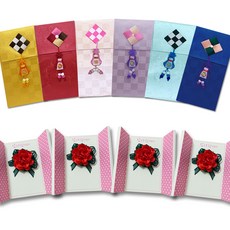 永恆 X30-3 康乃馨胸花 4入 + S1 高級流蘇現金袋 6件組, 混色, 1套