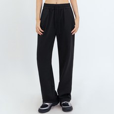 Elsso 女款校服感百搭運動寬版鬆緊長褲