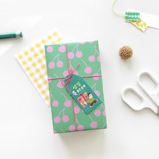 hello moris 粉紅櫻桃 包裝紙, 混和色, 15個