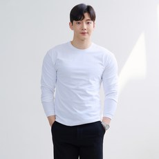 Hcoolnam 肩膀顯寬肌肉版型素色圓領長袖T恤
