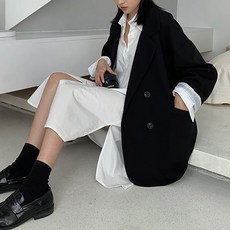 마켓에이 여성용 루즈핏 캐주얼 패셔너블 자켓