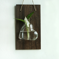 Roy 精緻感性迷你花盆組 木板 + 愛情花瓶, 單一顏色