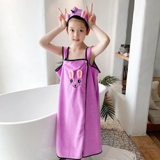 Starbean 女童款動物無袖浴袍+髮帶組