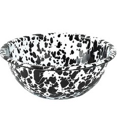 Crow Canyon Home D17 大理石紋麥片碗 黑色, 1個