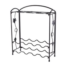 藍色方形鐵製酒架 玻璃杯架型 CA-BK12, 黑色的, 1個