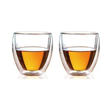 小麥購物 雙層馬克杯 經典款 G109 140g, 透明色, 2個