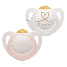 NUK Star乳膠安撫奶嘴, S1(0-6個月), 粉色, 白色, 2個