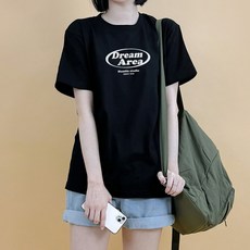 험블스튜디오 여성용 통기성 프린팅 20수 면 반팔 티셔츠 KK_161_086