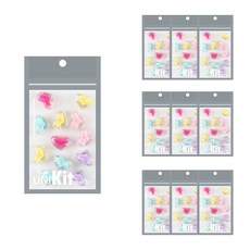 Uniart TINYBEADS 粉彩愛心亮面 1號, 混色, 10個